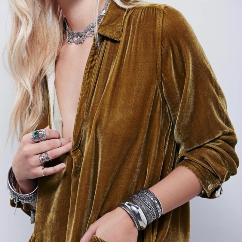 Velvet Shirt DRESS It Takes Two Tunic DRESS - Picture 5 of 8