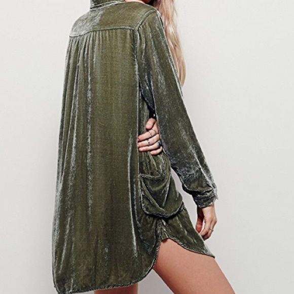 Velvet Shirt DRESS It Takes Two Tunic DRESS - Picture 4 of 8