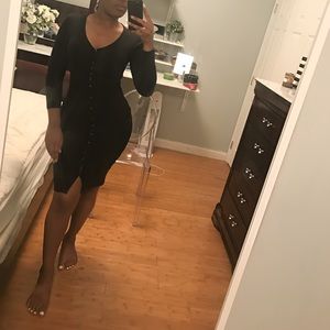 BLACK BUTTON DOWN DRESS