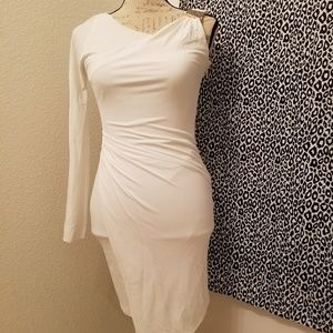 Bebe assymetrical white dress