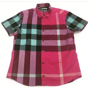 Men’s Burberry nova check short sleeve button down
