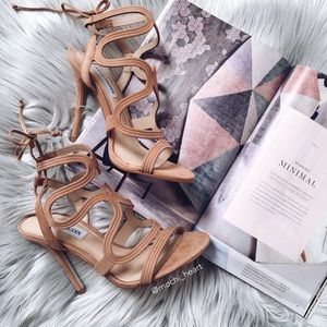 Steve Madden tan leather caged stiletto heel Steve Madden tan leather caged stiletto heel