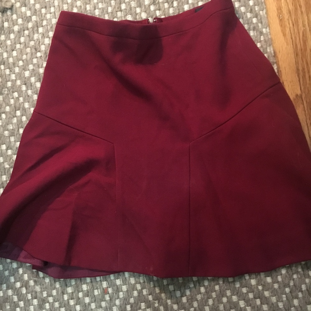 Jcrew size 2 burgundy red trumpet skirt