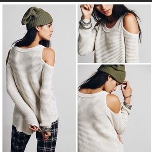 Free People Moonshine V-Neck Sweater Cream Medium Free People Moonshine V-Neck Sweater Cream Medium