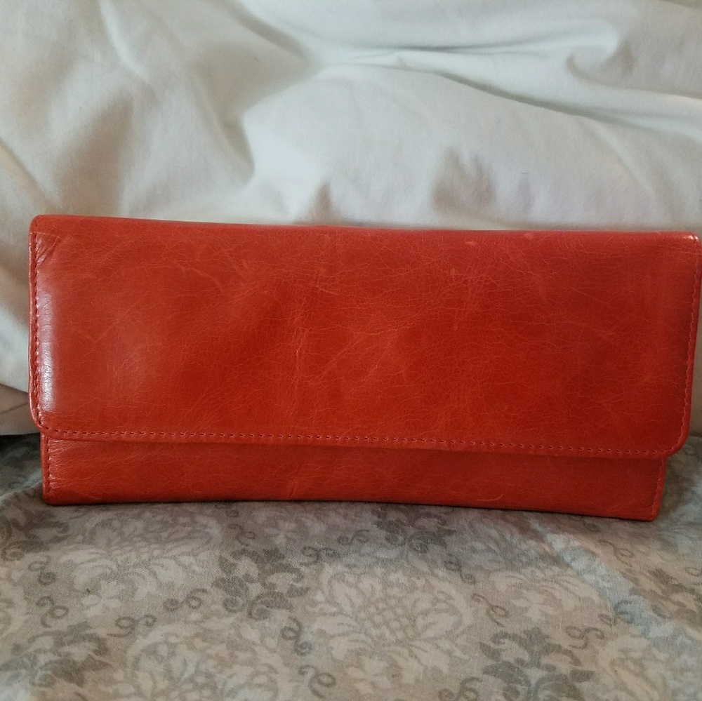 NWOT HOBO INT'L Orange Sadie Tri-fold Wallet