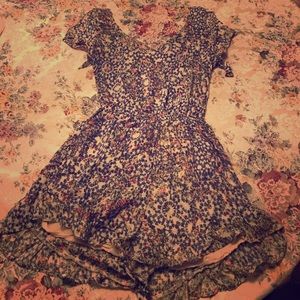 Pretty floral open back romper