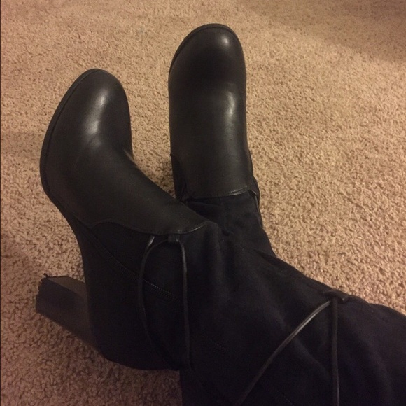 Reserved: Suede Boots + Clothing Bundle - Picture 2 of 4