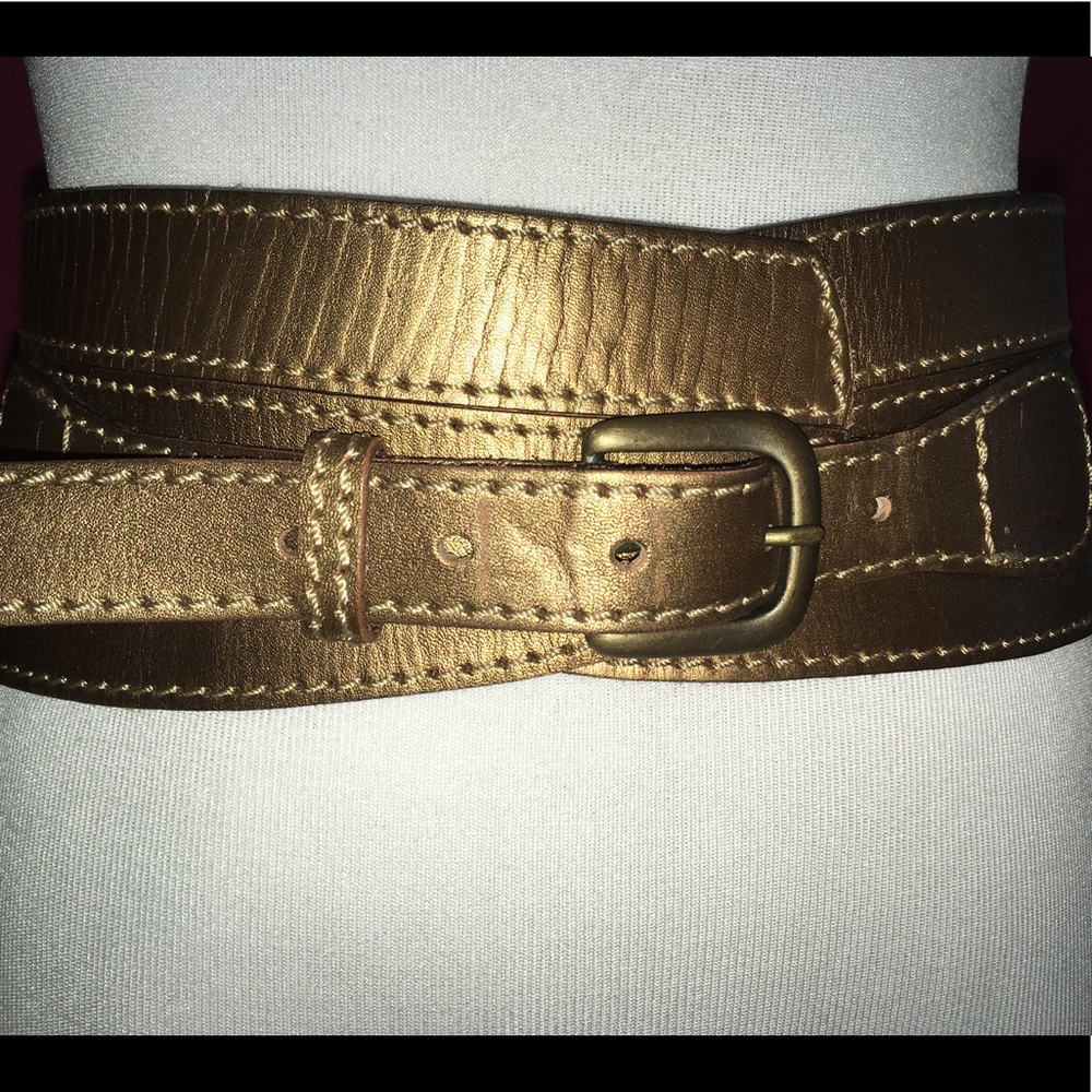 Linea Pelle Wide Metallic Waist Belt