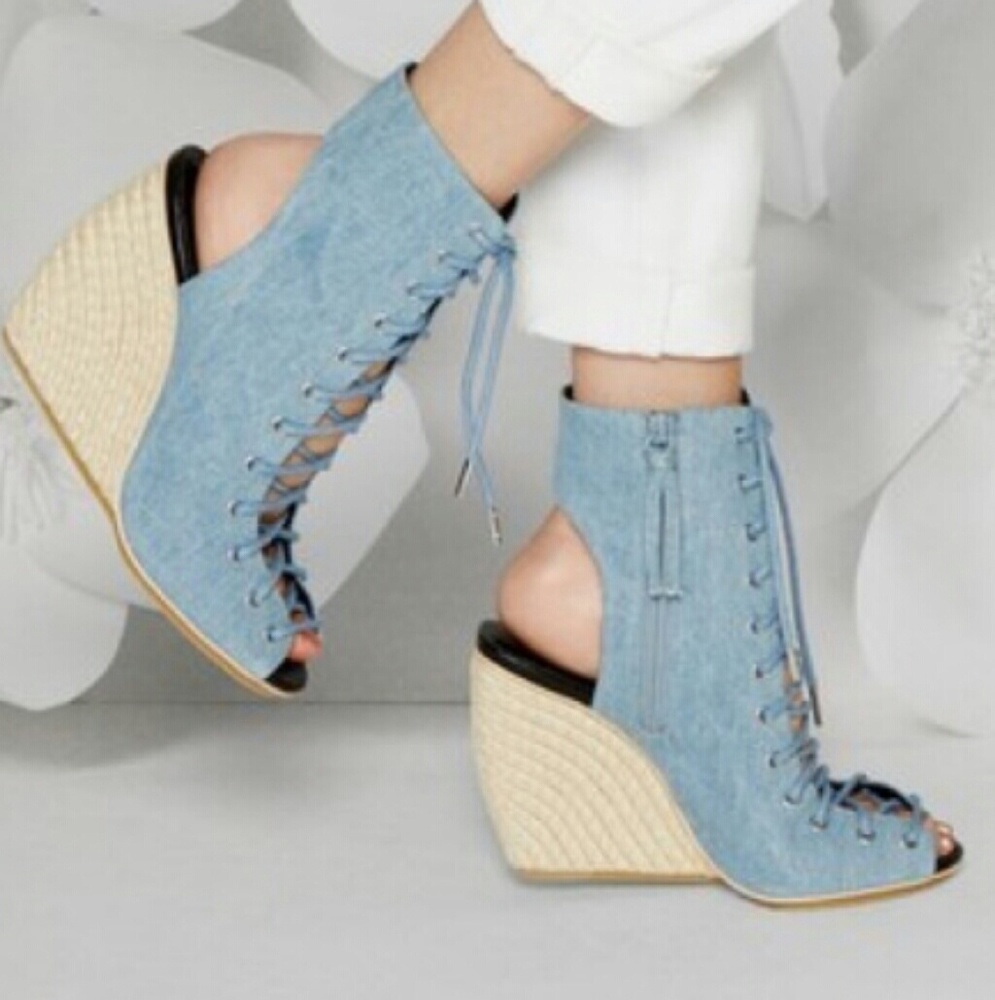 ON SALE Rebecca Minkoff denim wedges