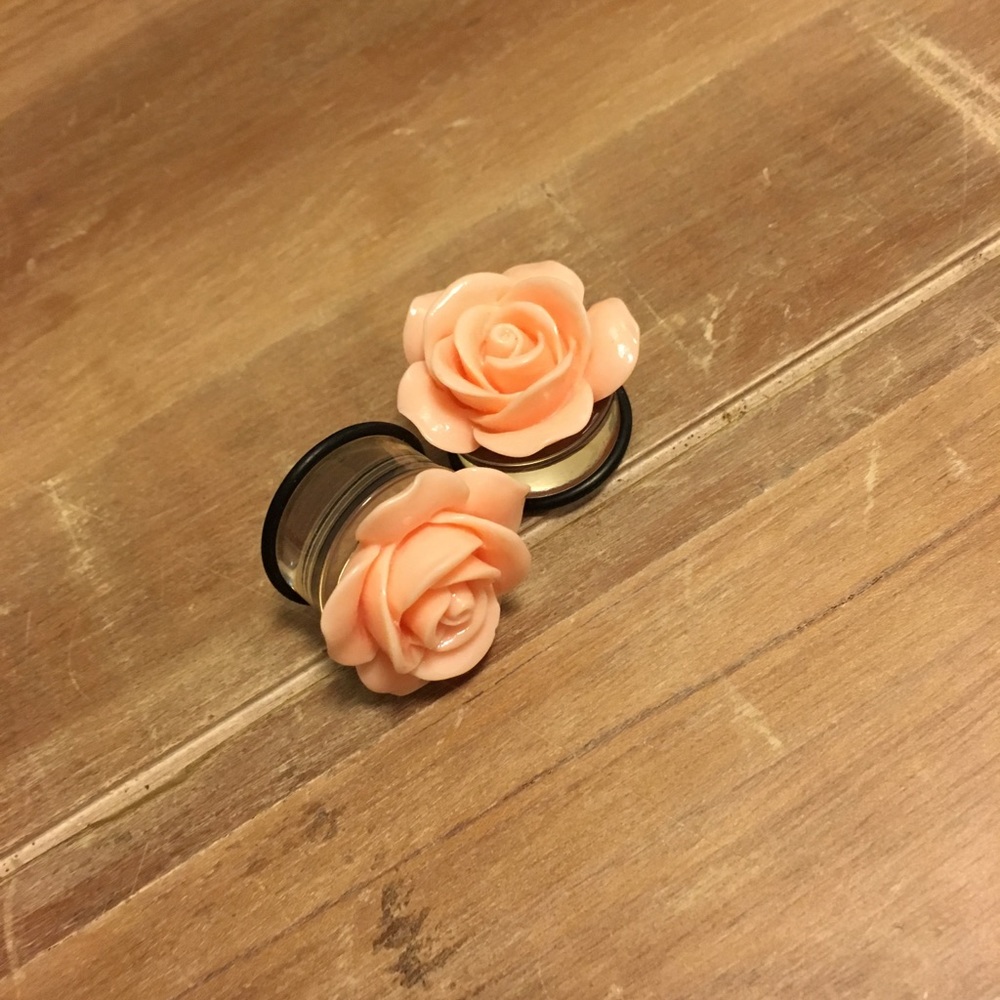 Peach Rose Plugs 7/8”  - For Gauged Ears