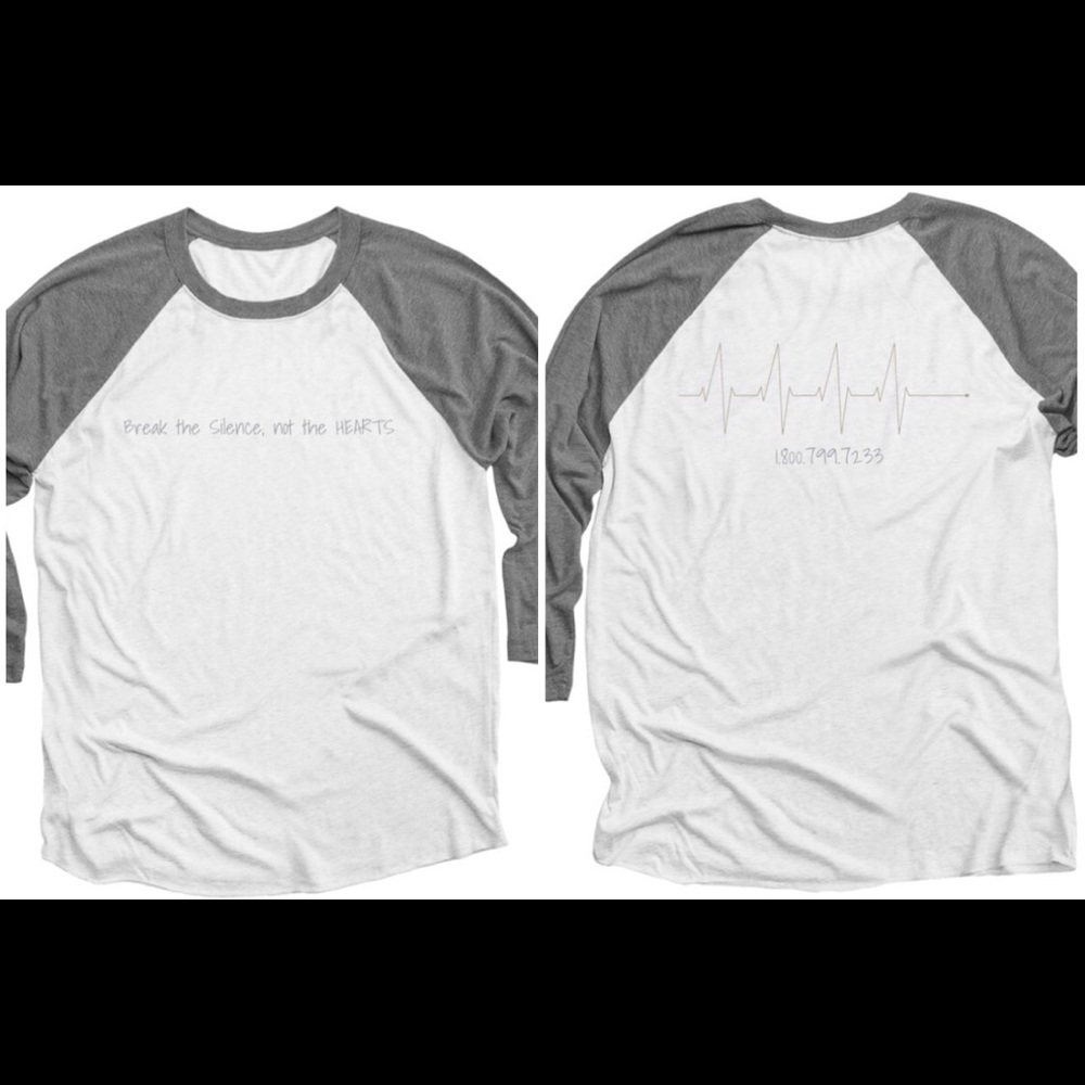 Domestic Violence Awareness 3/4 sleeve B Ball T!