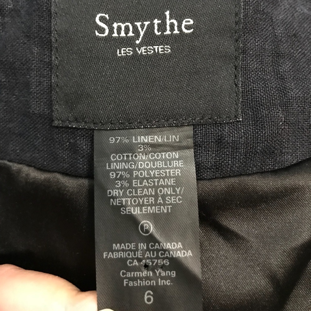 SMYTHE LES VESTES Cadet Jacket Military LINEN Navy - Picture 7 of 8