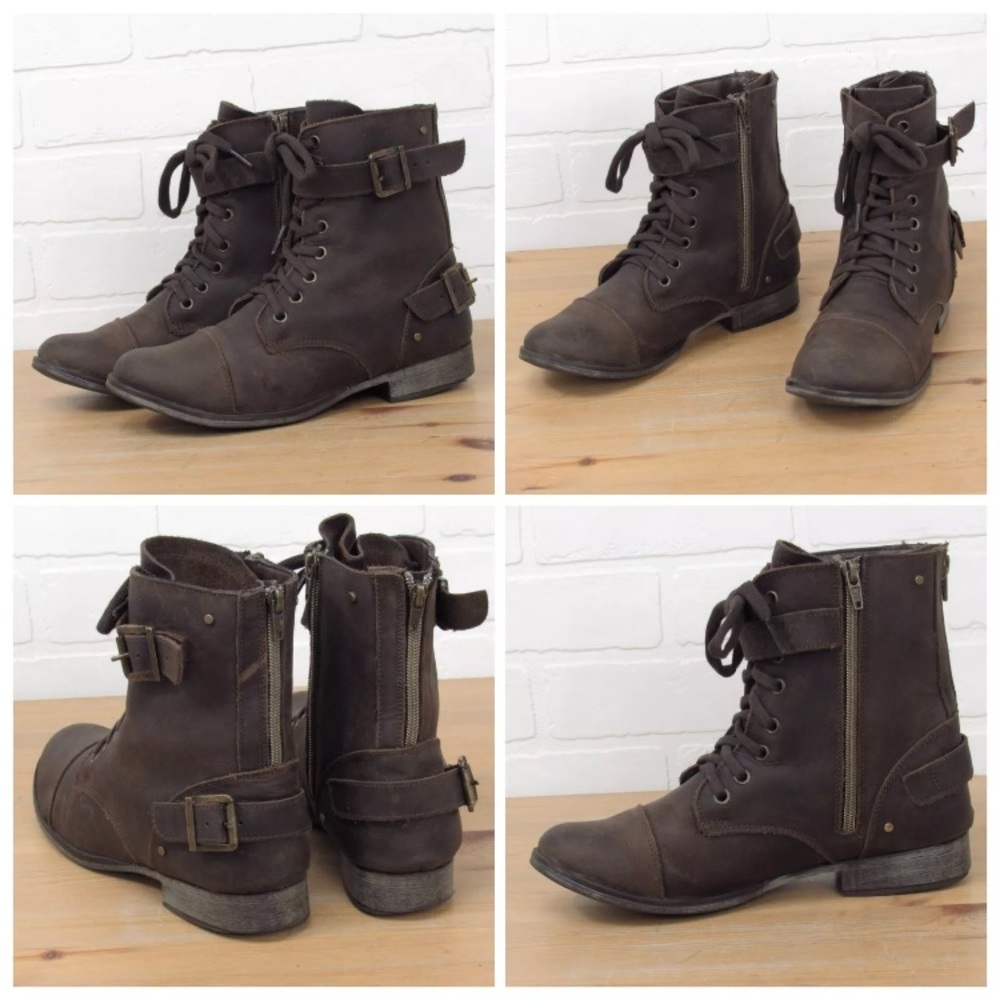Dolce Vita Leather Combat Boots 8.5