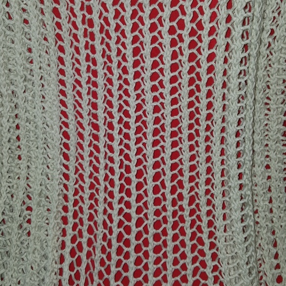 BCBGENERATION BOHO NATURAL KNIT FRINGE VEST O/S - Picture 5 of 6