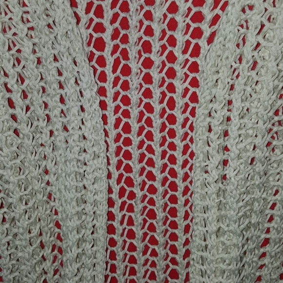 BCBGENERATION BOHO NATURAL KNIT FRINGE VEST O/S - Picture 6 of 6