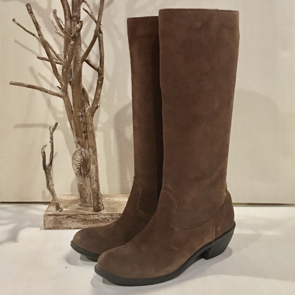 Tall Brown Suede Boots Western Inspired