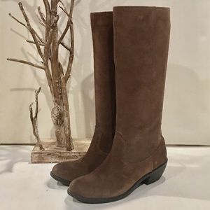 Tall Brown Suede Boots Western Inspired