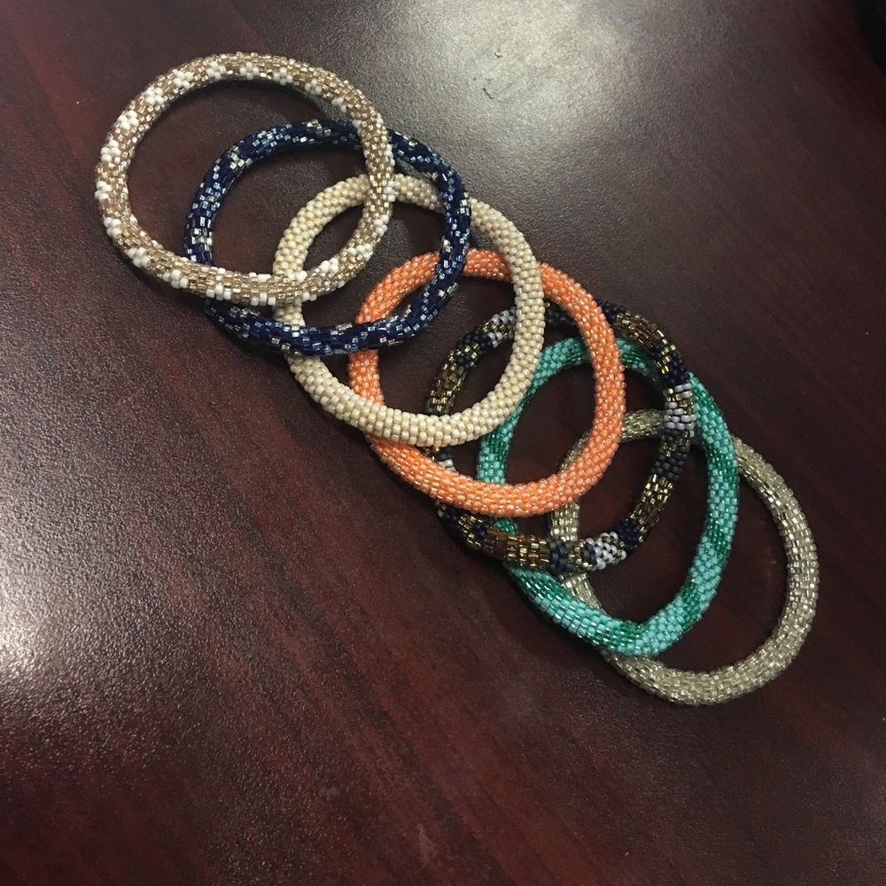 Set of 7 beaded bracelets