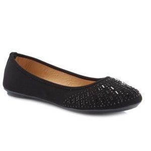 NWT beaded black ballet flats