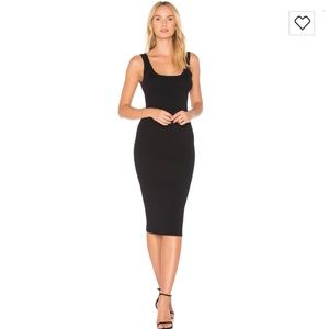 Line and Dot black midi dress from Revolve