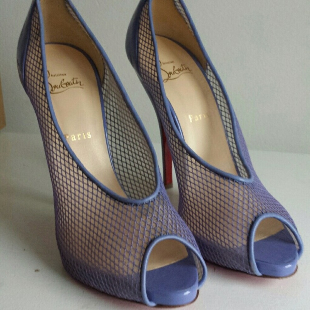 Christian Louboutin Felito Lavender fishnet pump