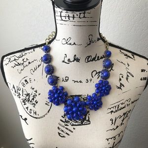 J crew blue floral statement necklace