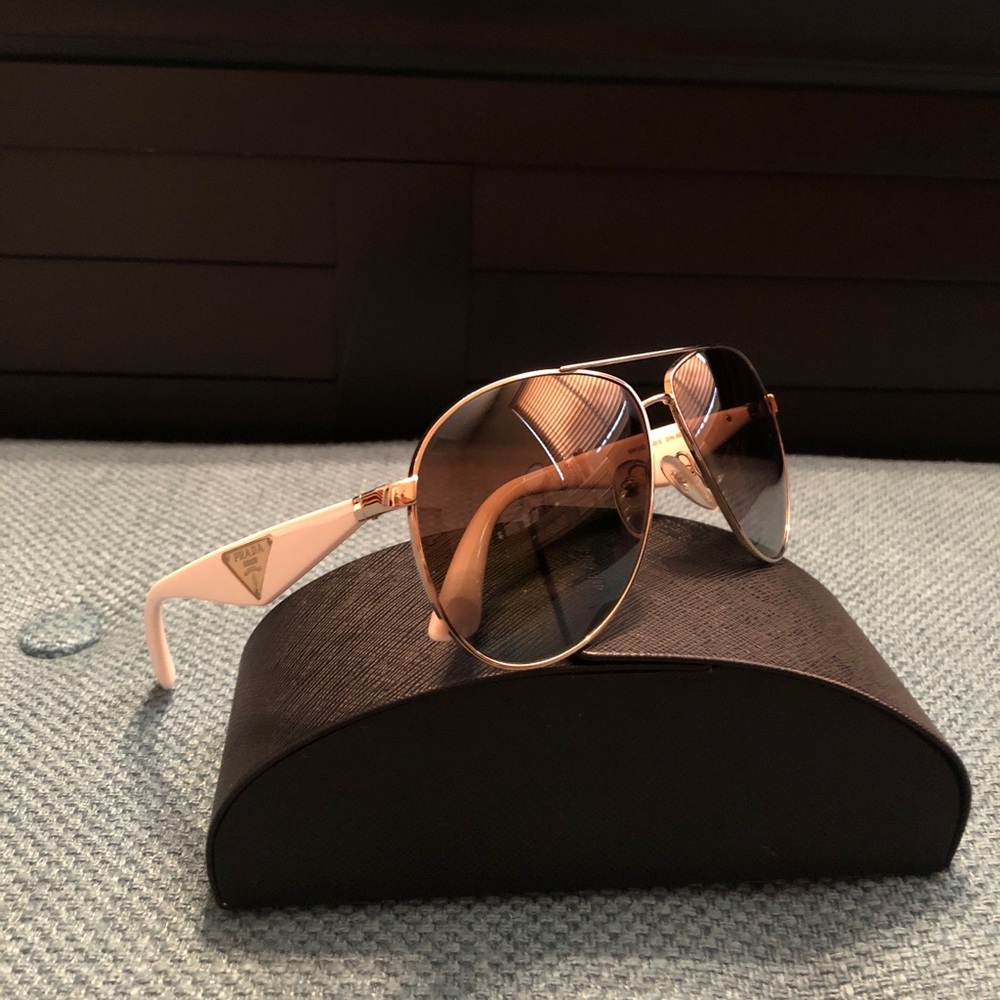 Prada Double Bar Aviator Sunglasses