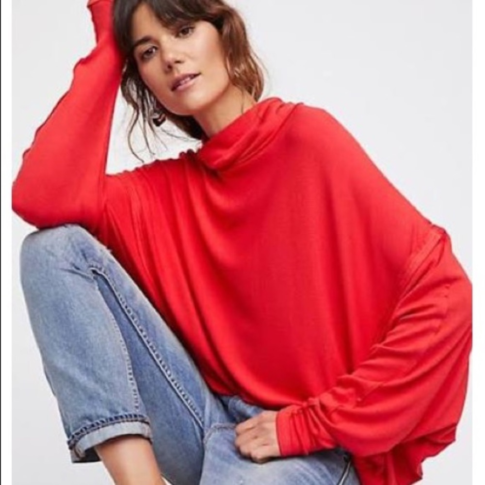 Free people cherry cowl neck 🍒