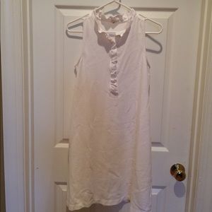 White cotton dress with ruffle collar