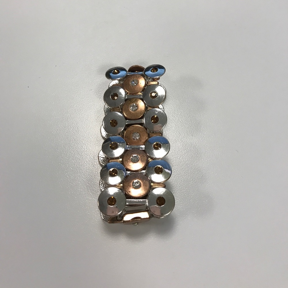 Copper and silver colored bracelet