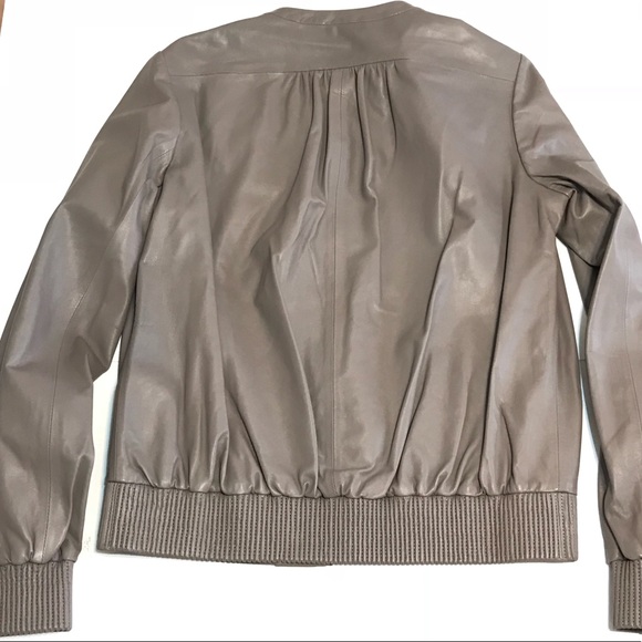 Halston Heritage Leather Jacket Cinder 