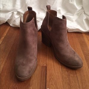 Taupe cutout booties