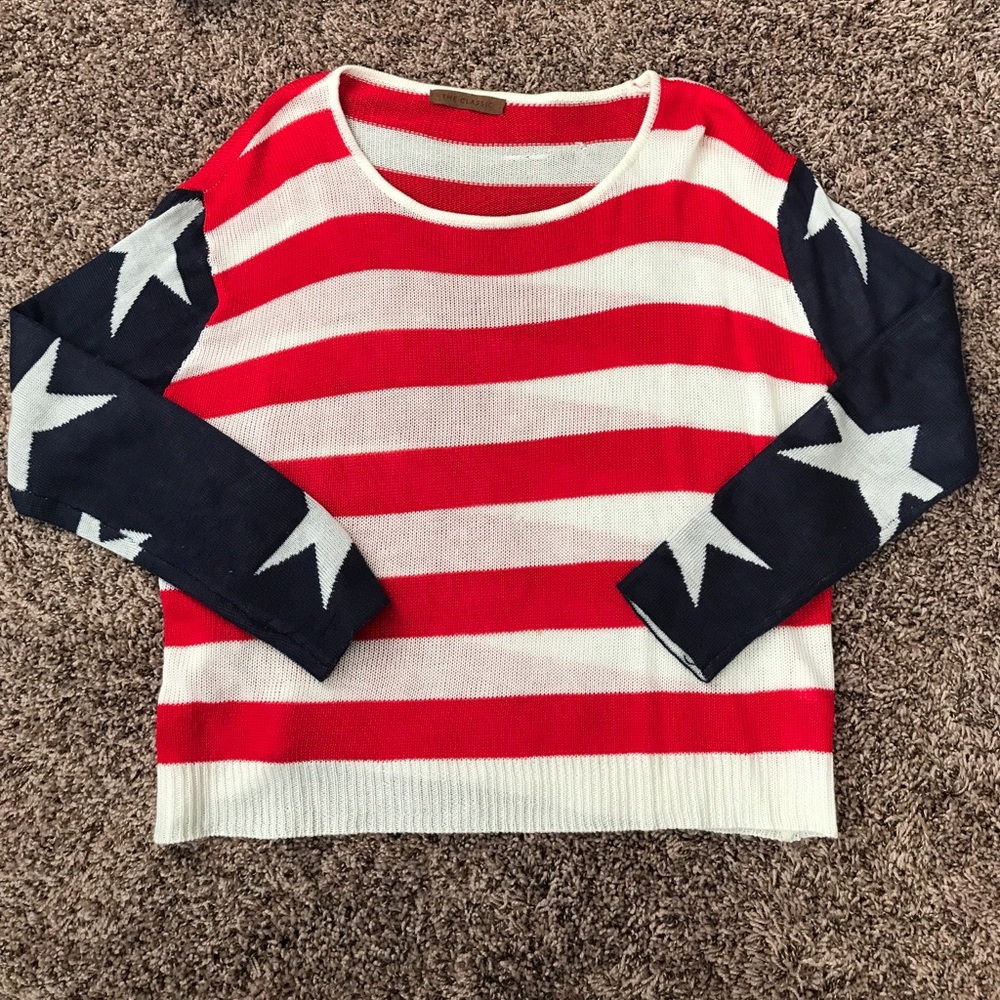 Light American Flag Sweater