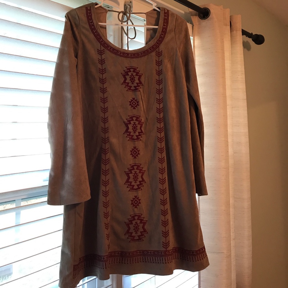 Fall dress- Tribal design and soft velvet feel.