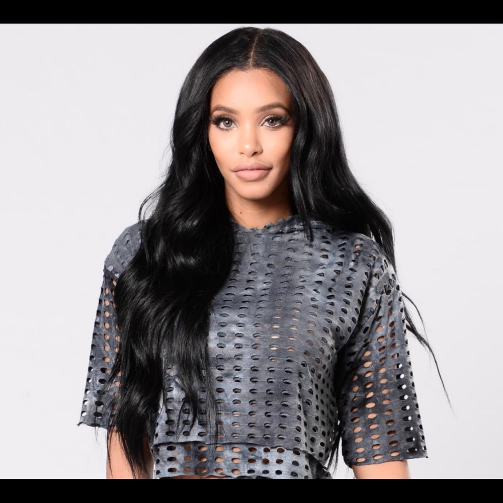 2x Fashion Nova Cropped Short Sleeve Hoodie