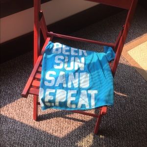 Fun crop tee screen print, electric blue