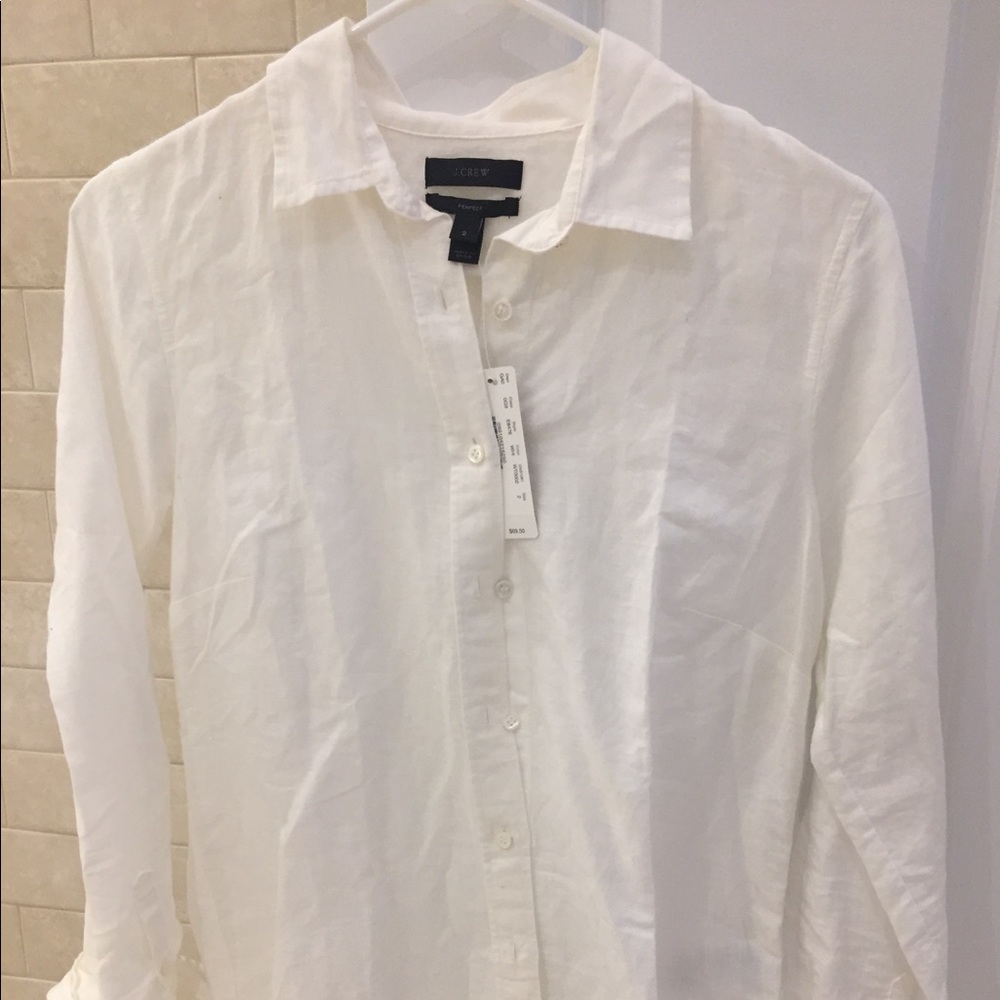 J. Crew Never Worn White Linen Shirt