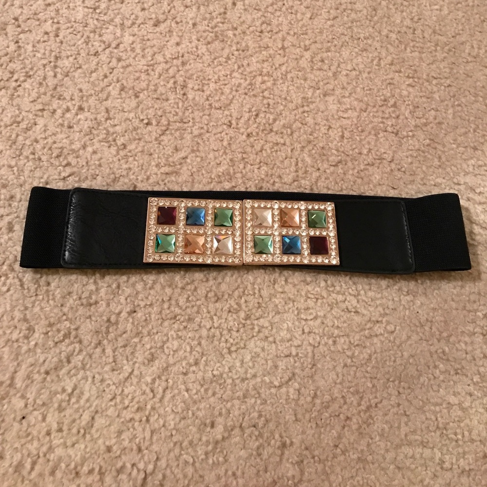 Jeweled multi color belt