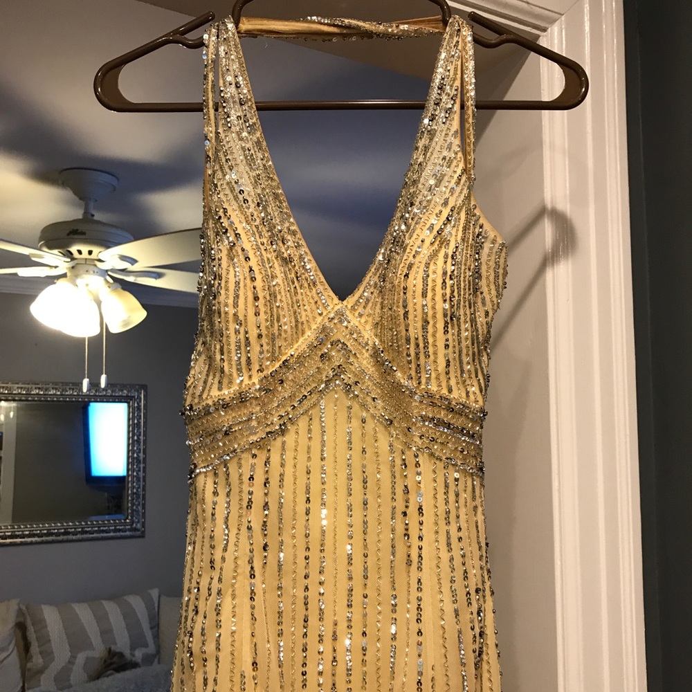 Yellow Beaded Gown