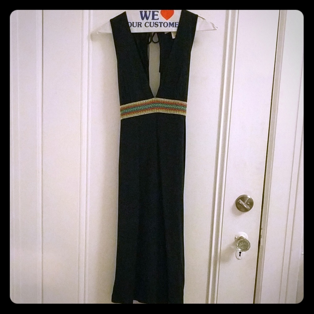 Free People vintage black dress with belt size S