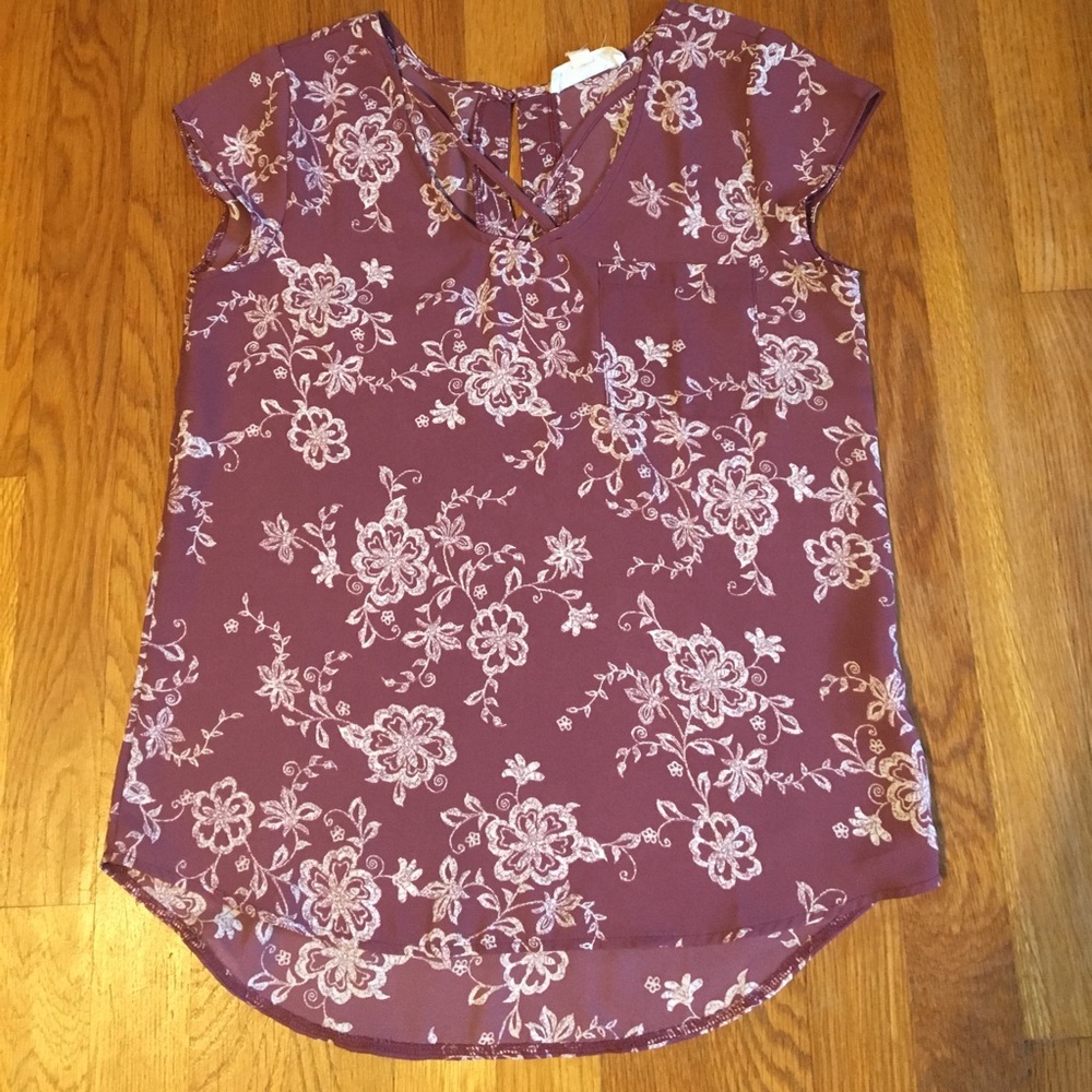 Dusty purple flowered top