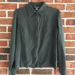 Banana Republic Silk Olive Zip Jacket. Sz 2.