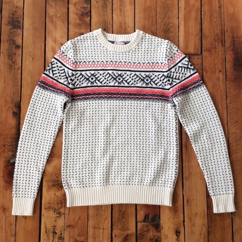 Merona Fair Isle Sweater in Cream, Size S