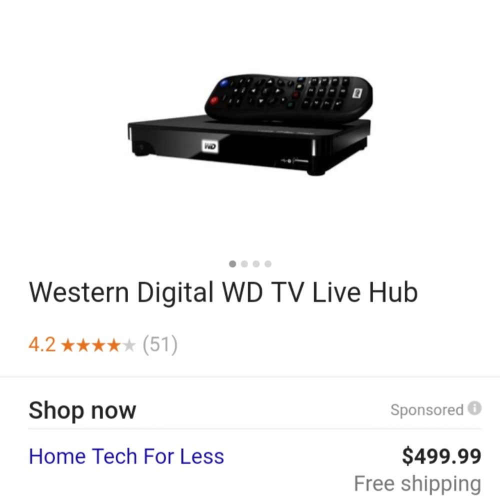 Western digital hd tv live media center