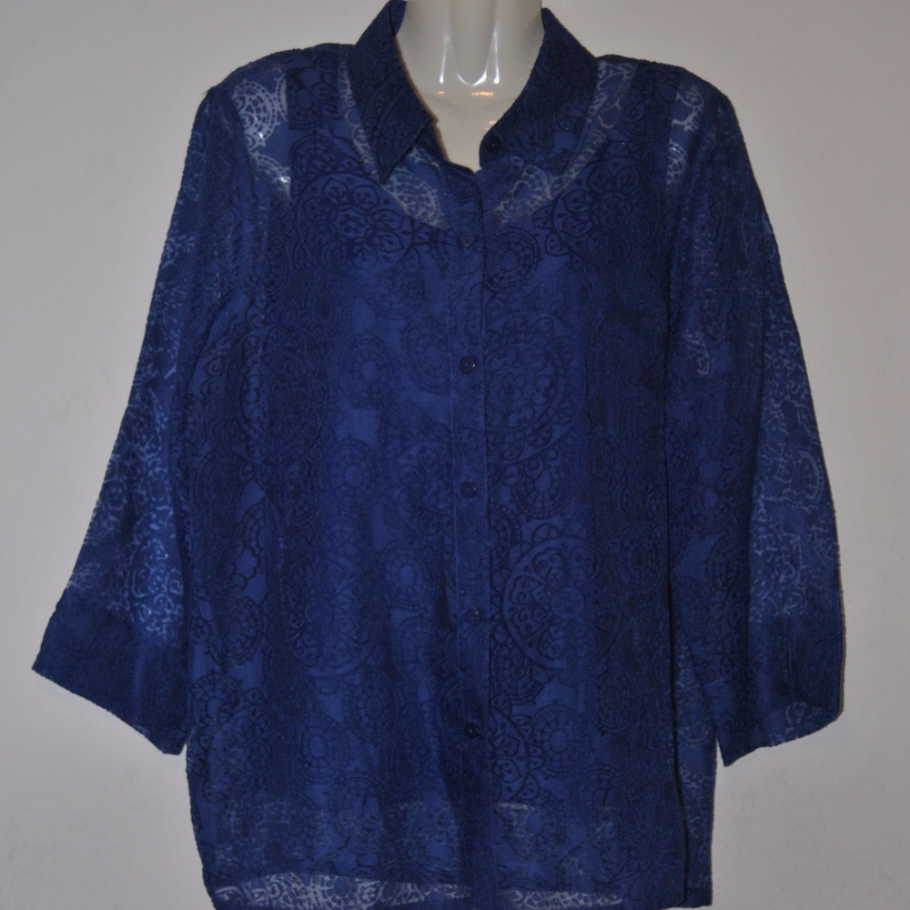 2 piece Samantha Grey navy blue blouse