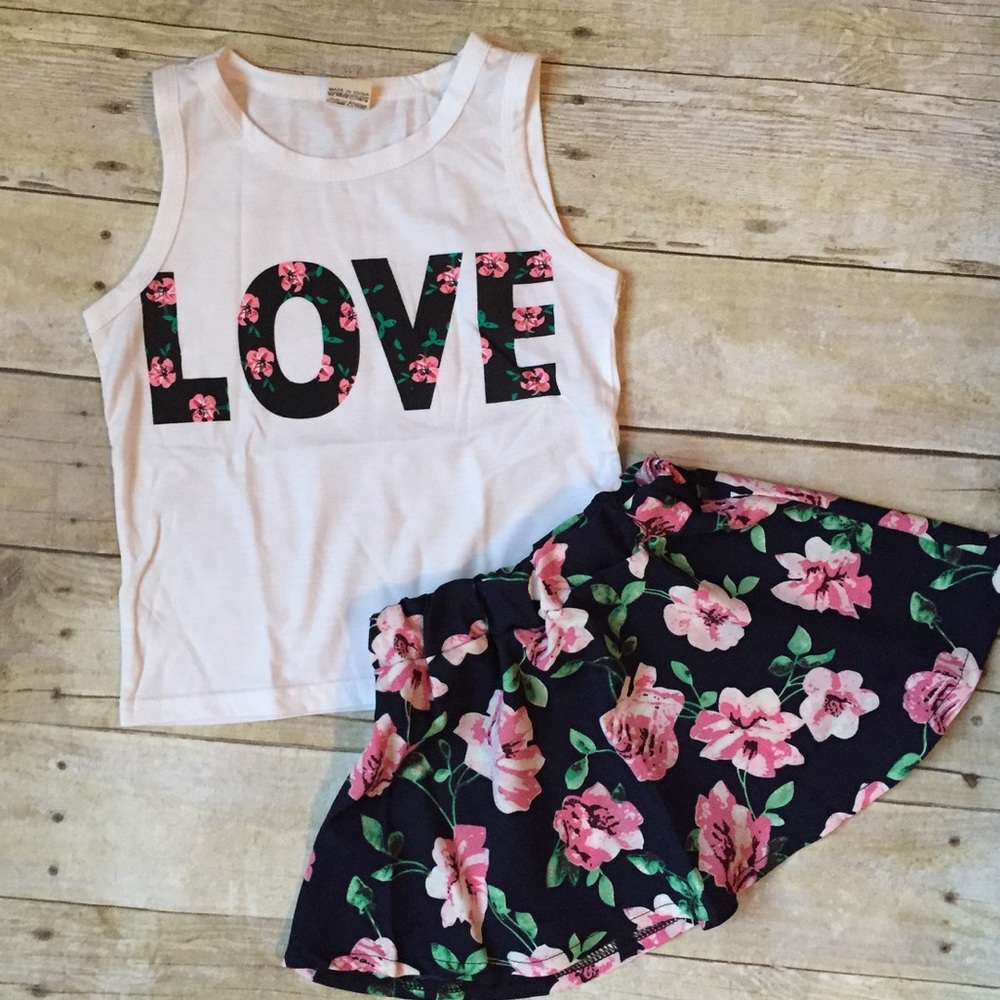 Toddler LOve tank & skirt
