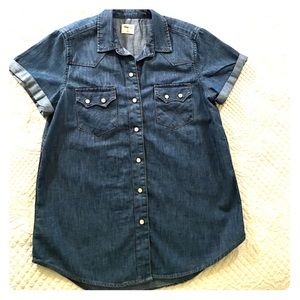 Gap 1969 western short sleeve denim shirt small