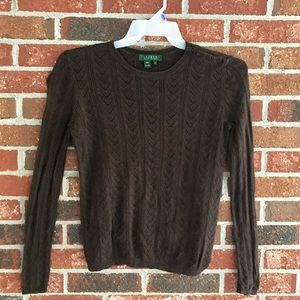 Ralph Lauren Silk/Cashmere Brown Sweater. M