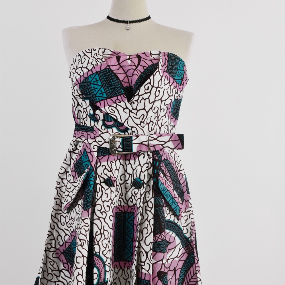 African Print Women Strapless Dress For Plus Size
