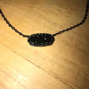 KS Black Drusy Necklace